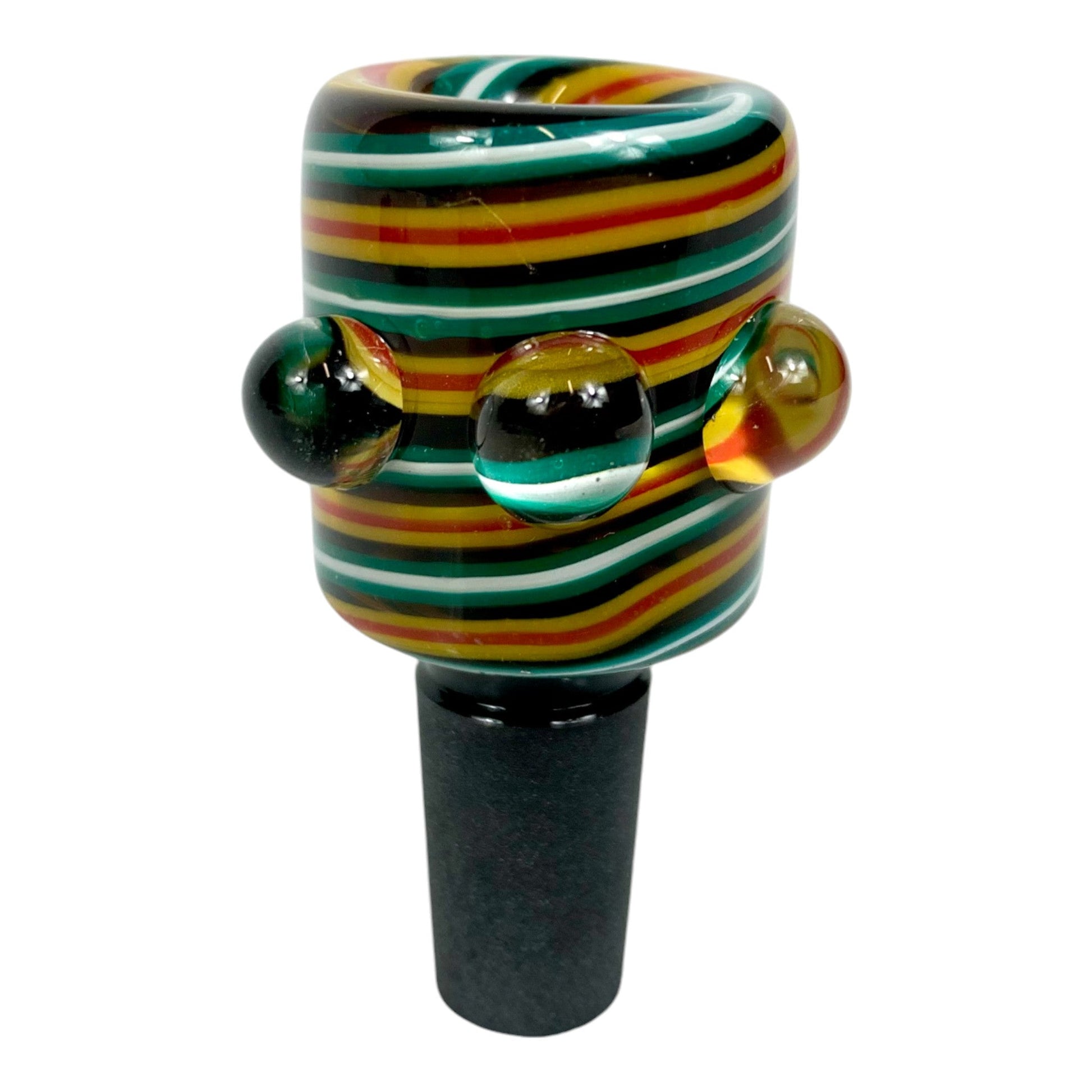 14mm Candy Swirl Cone Piece with Charcoal Joint - The Bong Baron