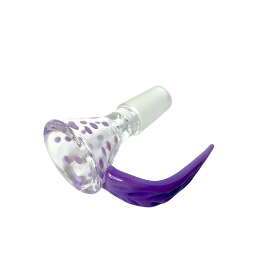 14mm Rams Horn Cone Piece Purple Spots - The Bong Baron