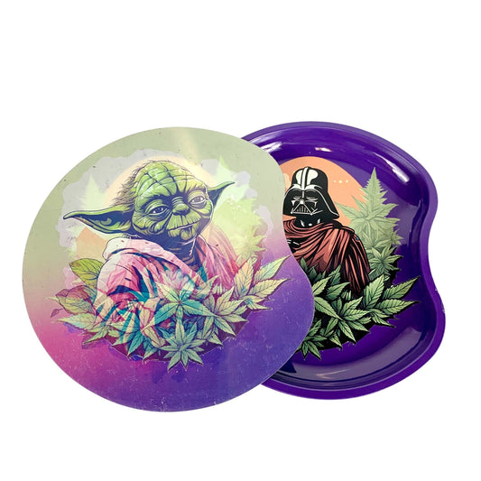 3D Holographic Yoda Rolling Tray with Magnetic lid 18 x 17cm - The Bong Baron