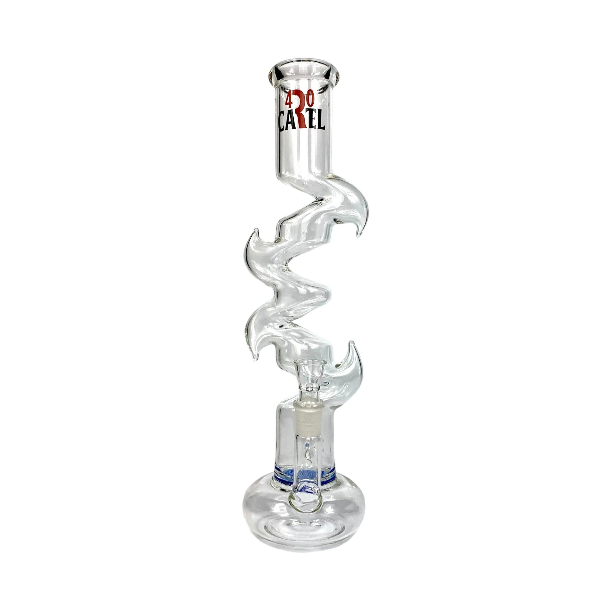 420 Cartel Death Adder Glass Bong 40cm Blue - The Bong Baron