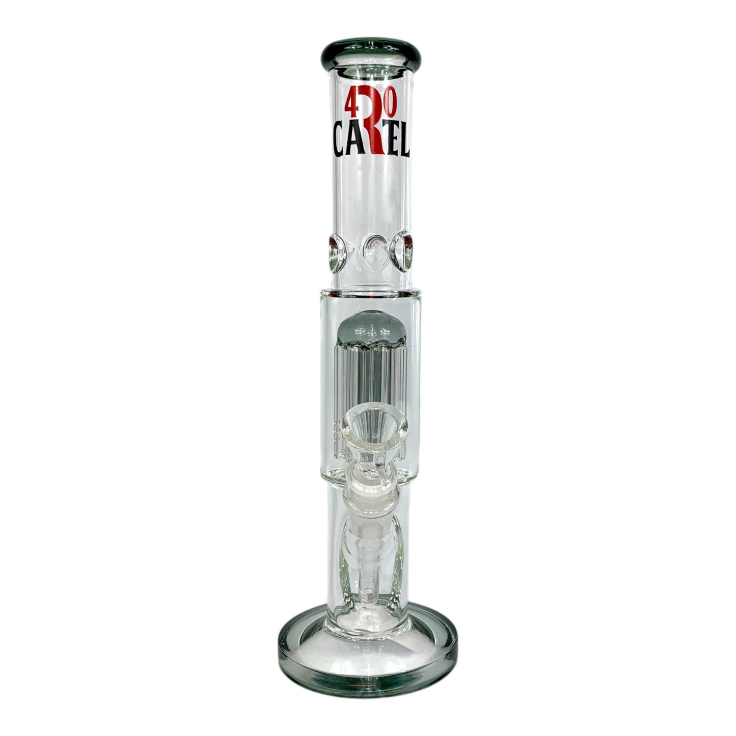 420 Cartel Tree Perc Straight Shooter Bong 30cm Ash Green - The Bong Baron