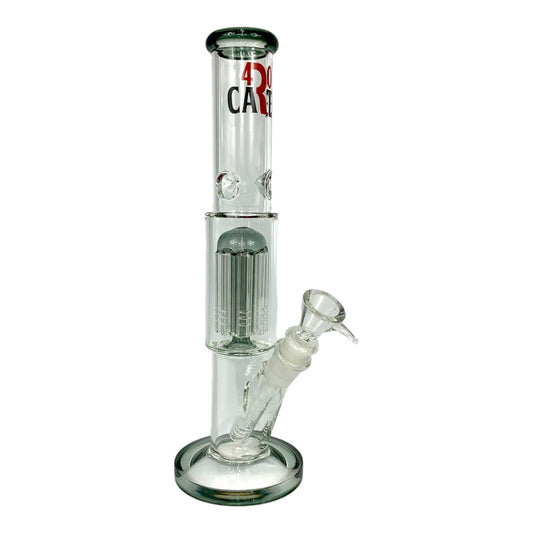 420 Cartel Tree Perc Straight Shooter Bong 30cm Ash Green - The Bong Baron