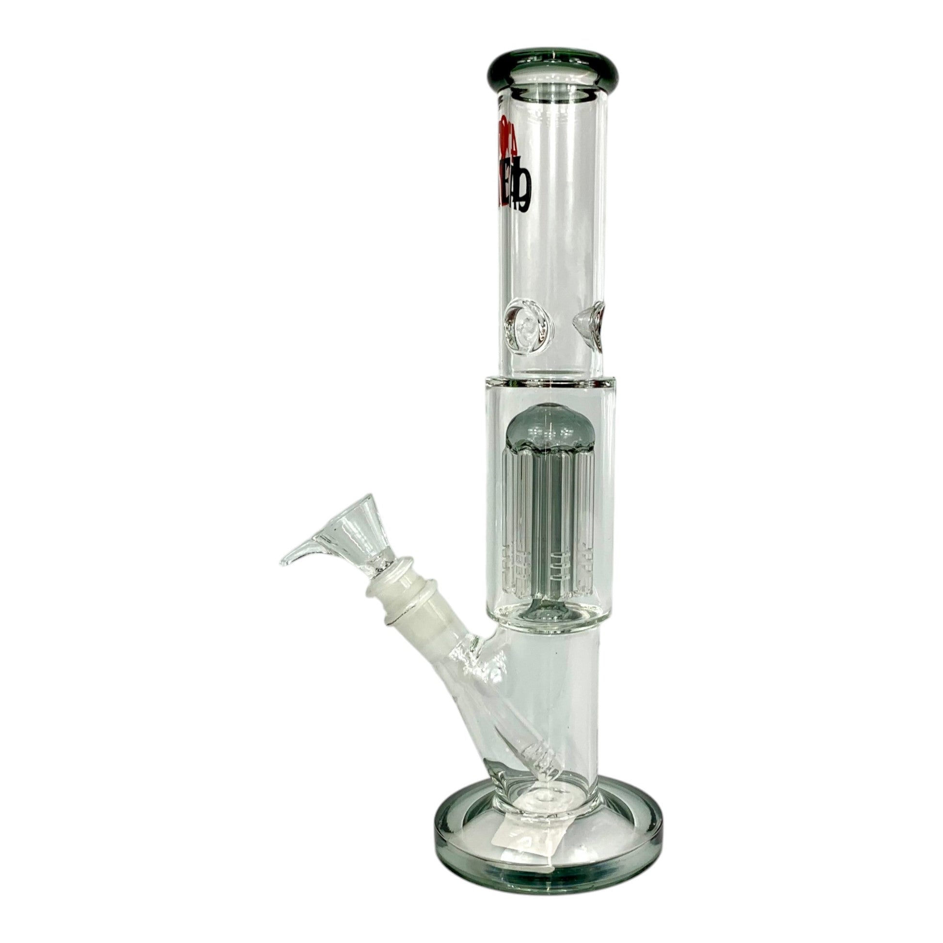 420 Cartel Tree Perc Straight Shooter Bong 30cm Ash Green - The Bong Baron