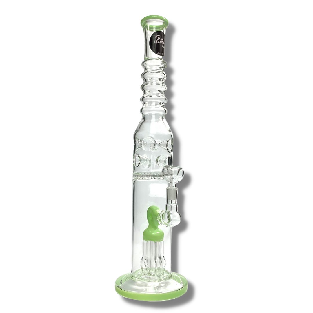 Billy Mate Dual Jelly and Honeycomb Disc Perc Bong 43cm Green - The Bong Baron