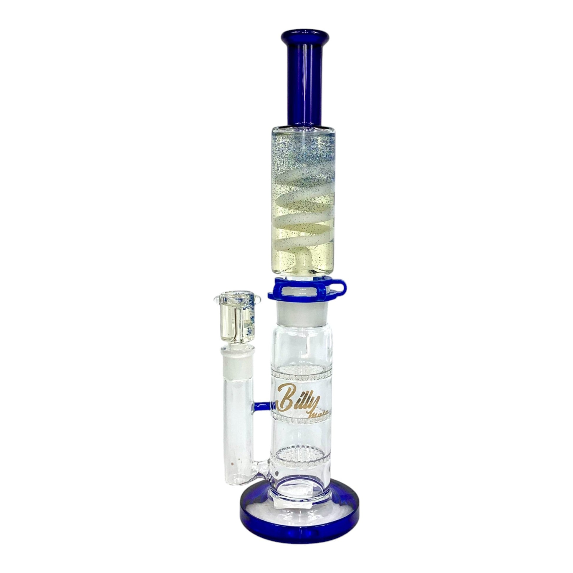 Billy Mate Triple Honeycomb Perc Glycerine Cooled Bong 39cm Blue - The Bong Baron