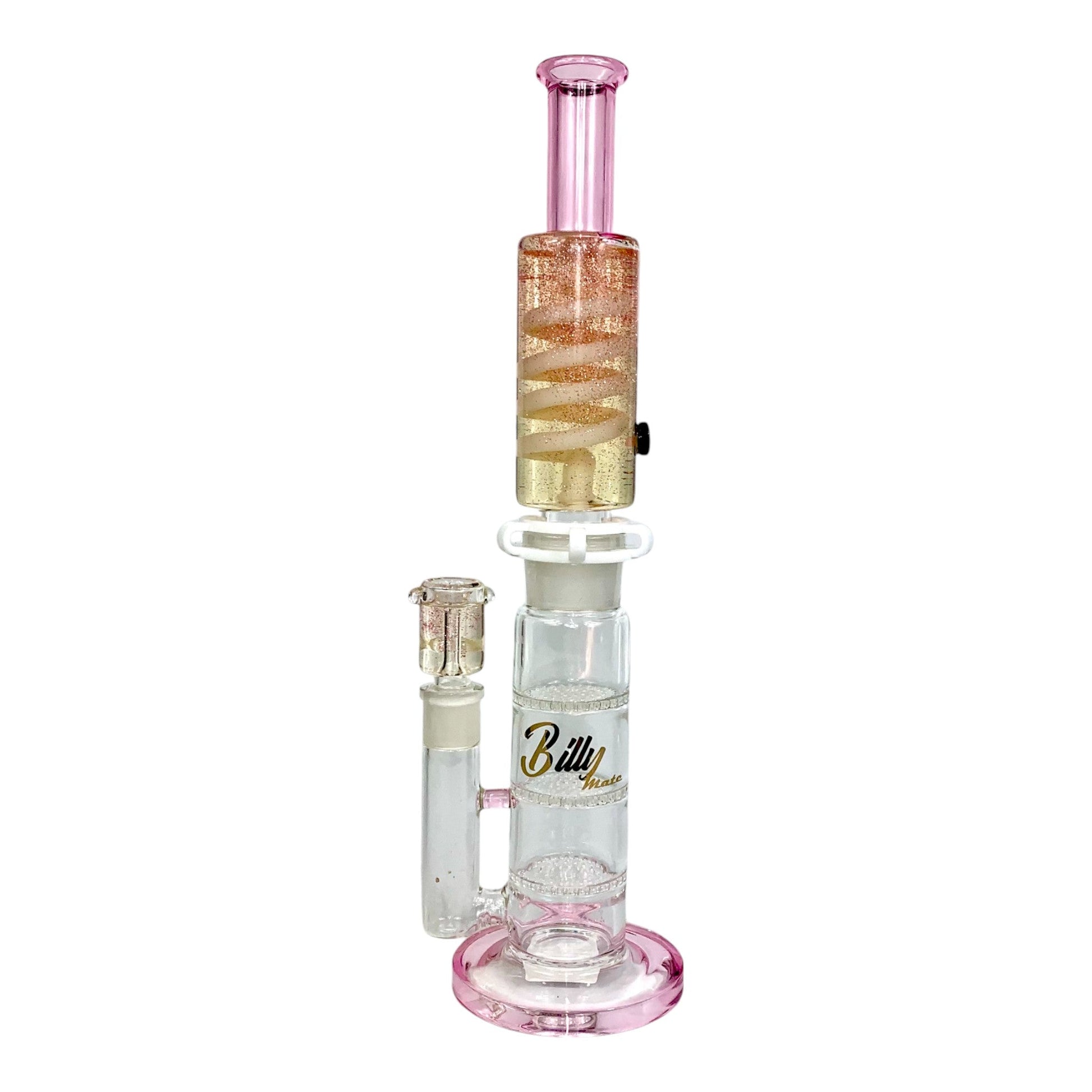 Billy Mate Triple Honeycomb Perc Glycerine Cooled Bong 39cm Pink - The Bong Baron