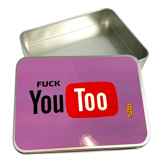 Fuck You Too Stash Tin 11.5 x 8.5 x 2.5cm - The Bong Baron