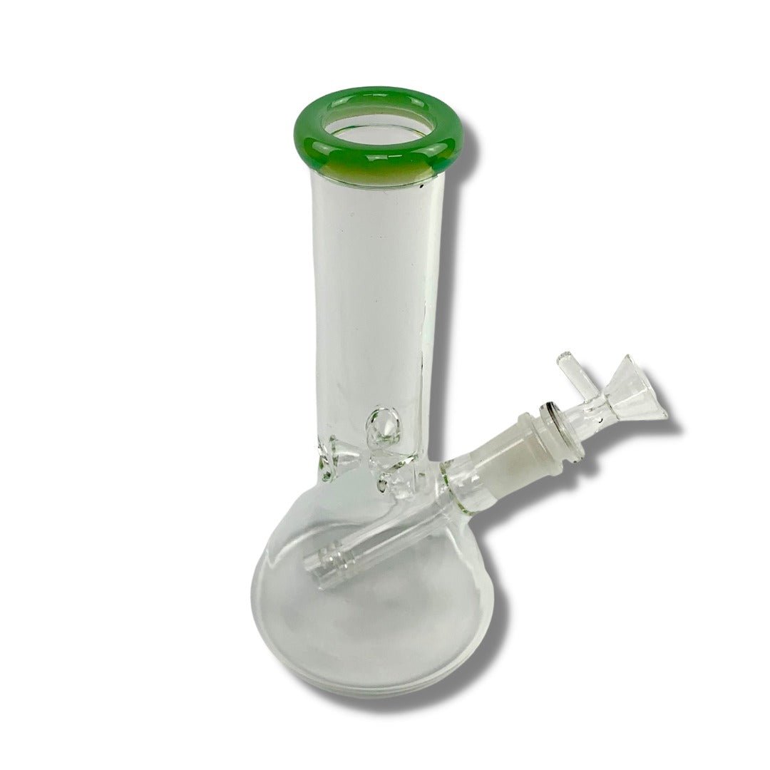 Glass Beaker Bong 20cm Green Accent - The Bong Baron