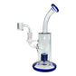 Glass Matrix Percolator Wheel Base Dab Rig and Bong 22cm Blue - The Bong Baron