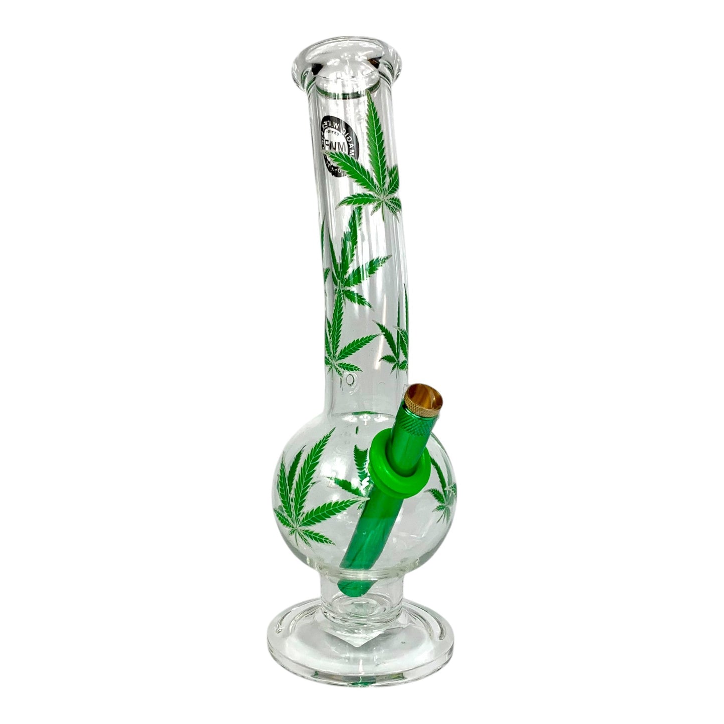 Glow in the Dark Leaf Bubble Bong 28cm - The Bong Baron