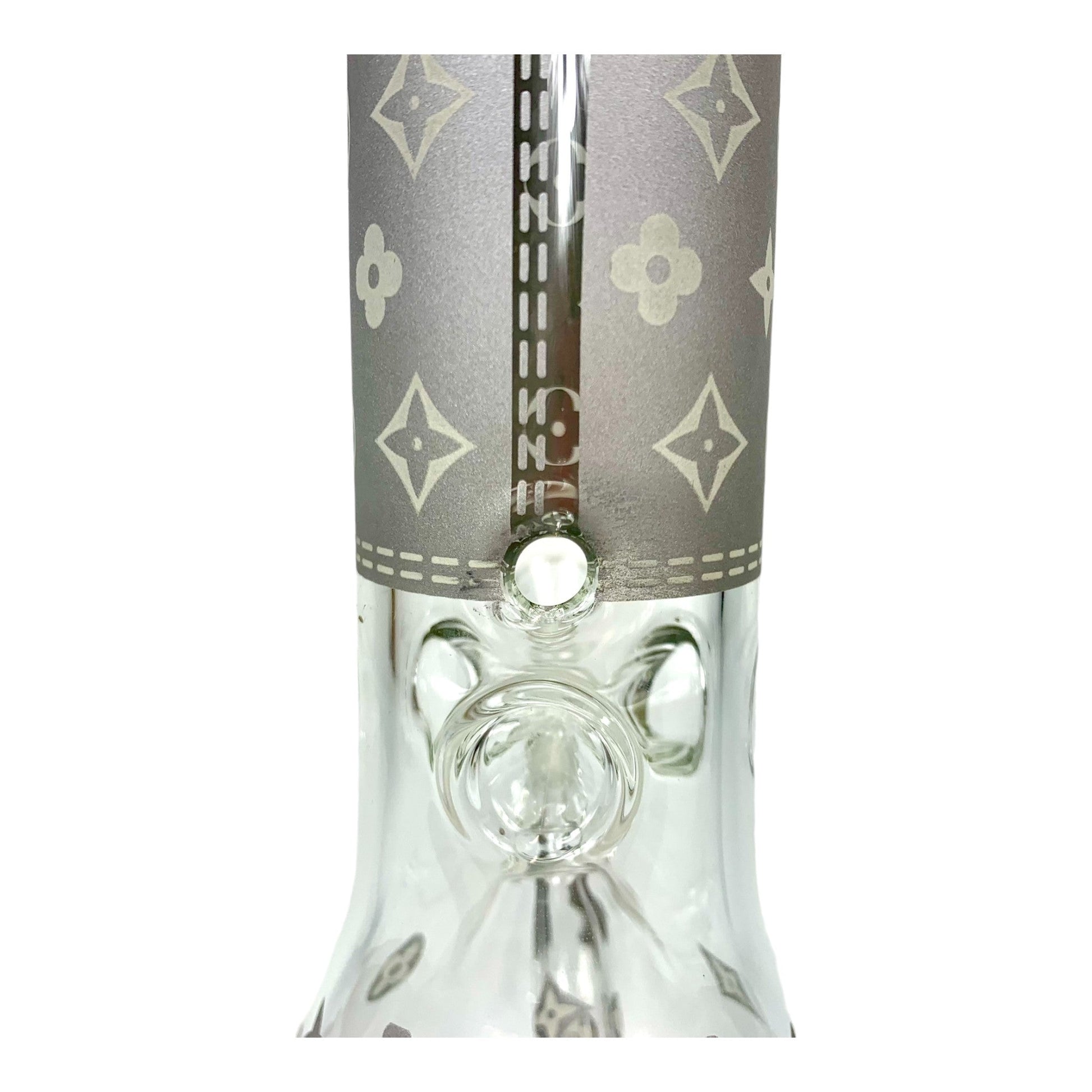 Glow in the Dark Louis Vuitton Beaker Bong 35cm Grey - The Bong Baron