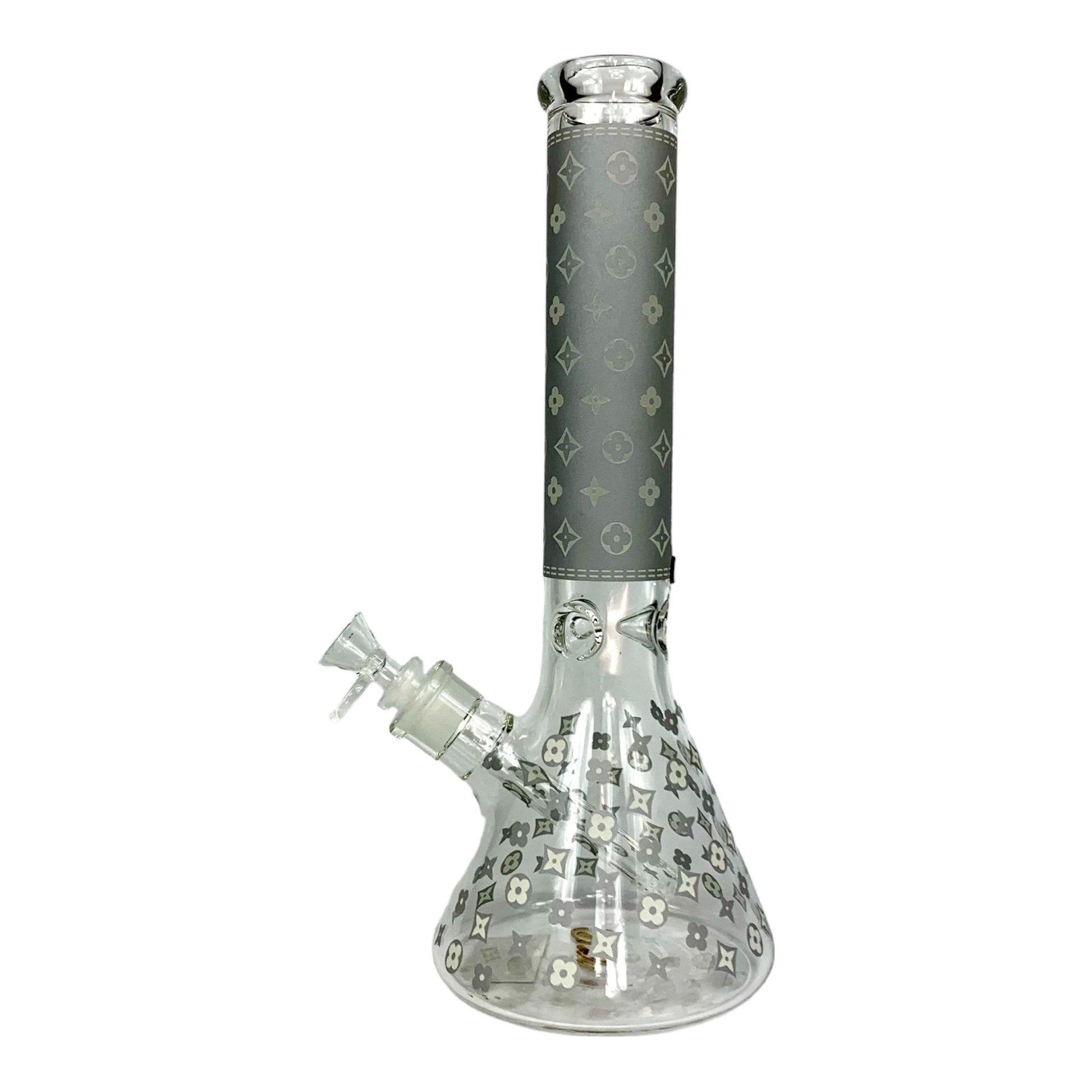 Glow in the Dark Louis Vuitton Beaker Bong 35cm Grey - The Bong Baron