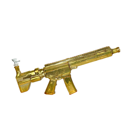 Gold Machine Gun Glass Bong 54cm - The Bong Baron