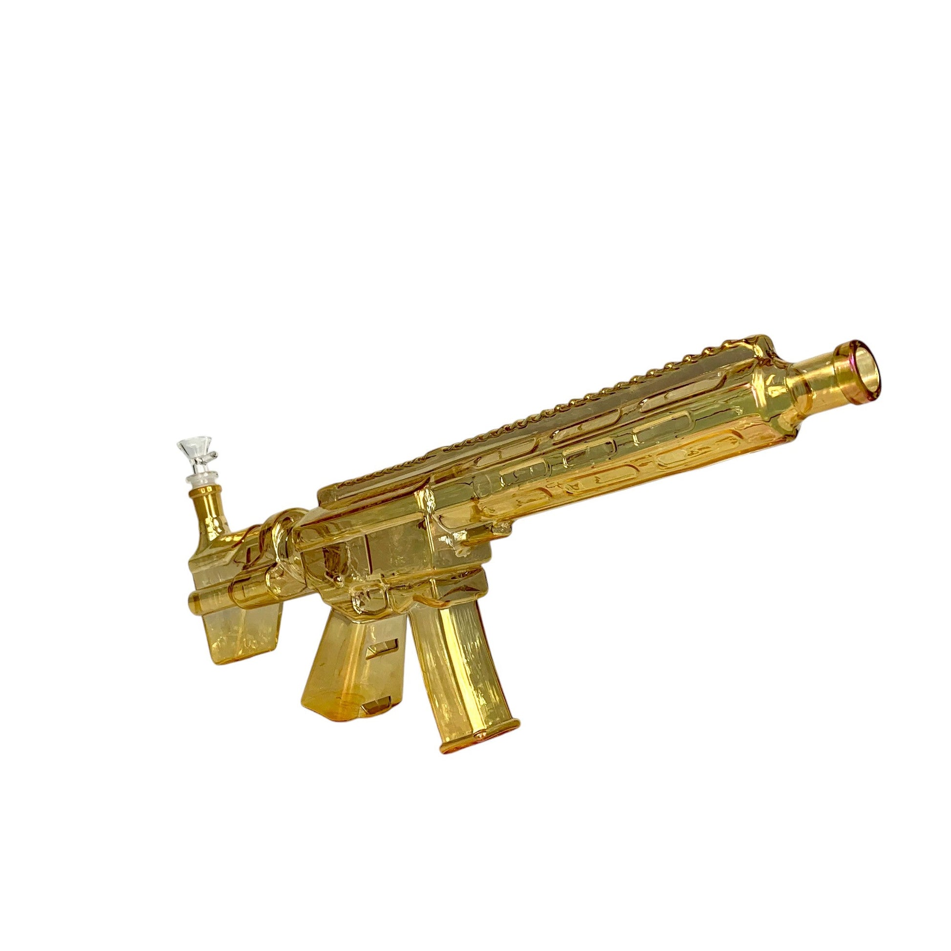 Gold Machine Gun Glass Bong 54cm - The Bong Baron