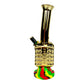 Golden Rasta Microphone Glass Bong 28cm - The Bong Baron