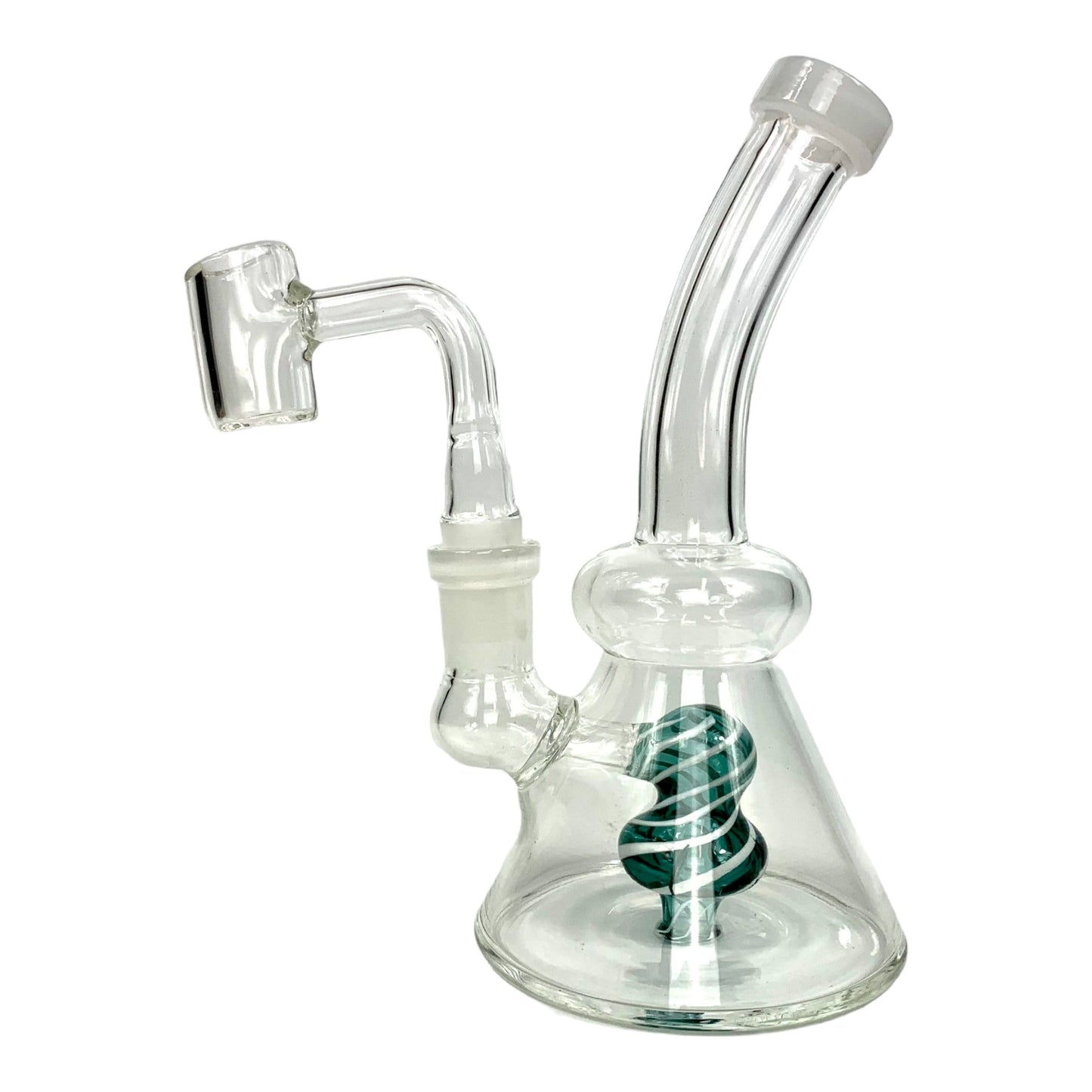 Lollipop Perc Dab Rig and Bong Green and White 16cm - The Bong Baron