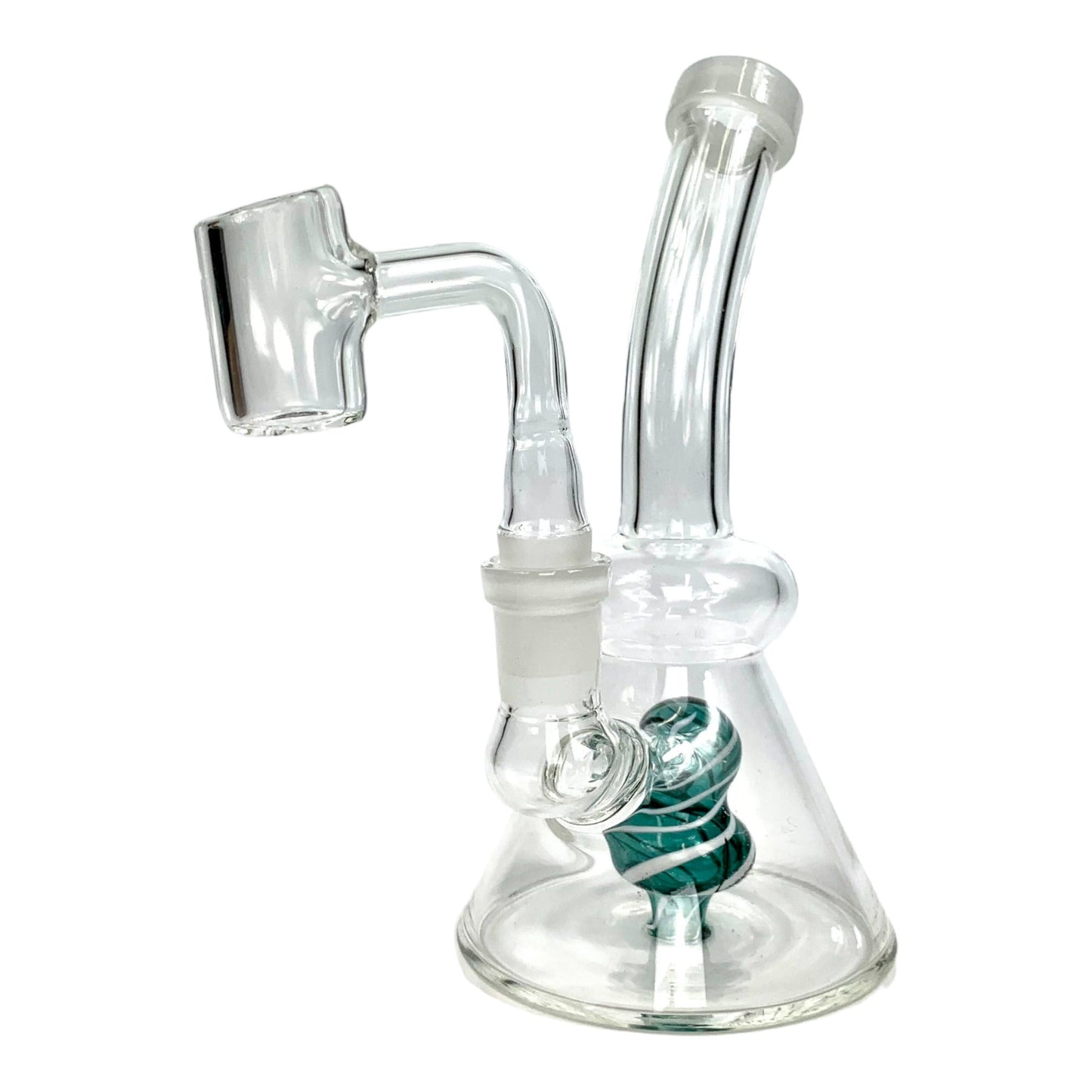 Lollipop Perc Dab Rig and Bong Green and White 16cm - The Bong Baron