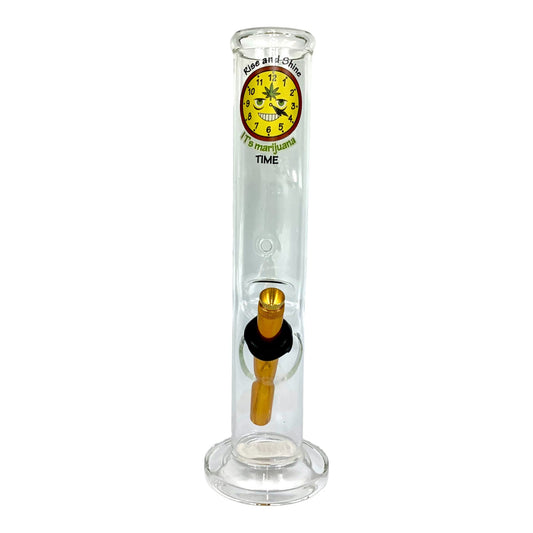 Marijuana Time Glass Didgeridoo Bong 30cm - The Bong Baron