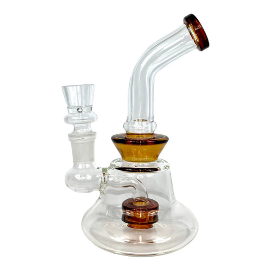 Matrix Perc Bong and Dab Rig 15cm Amber - The Bong Baron