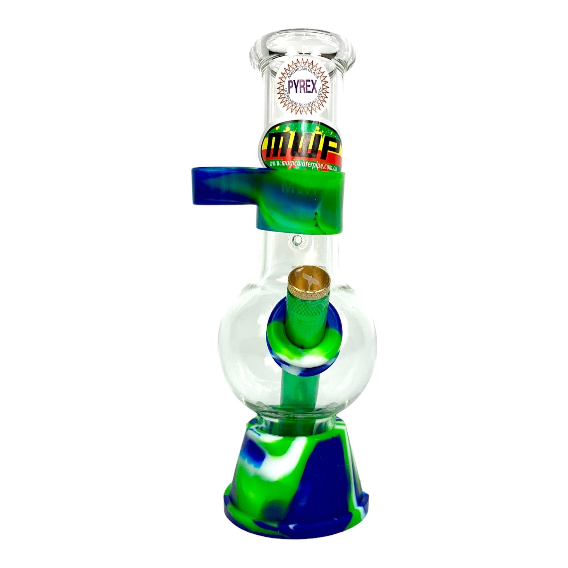 MWP Bubble Bong with lighter holder 20cm Green - The Bong Baron