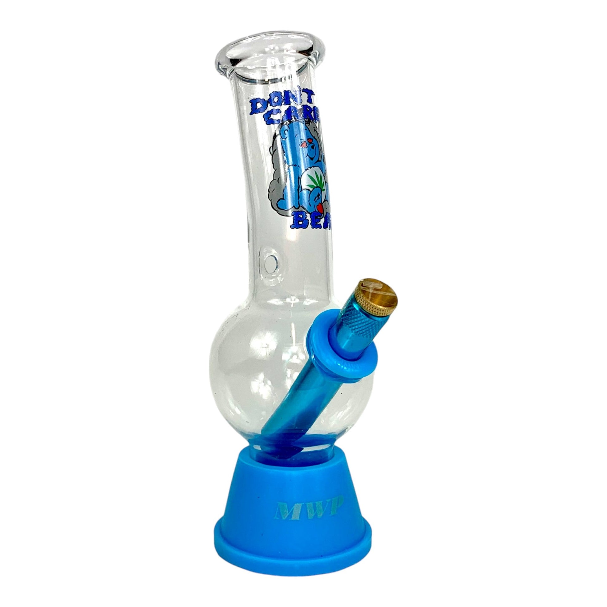 MWP Don't Care Bear Bubble Bong 20cm Blue - The Bong Baron