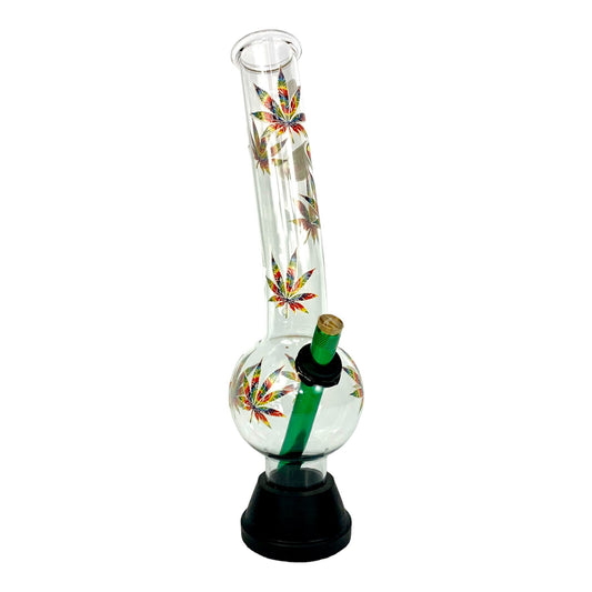 MWP Rainbow Leaf Bent Bubble Bong 35cm - The Bong Baron