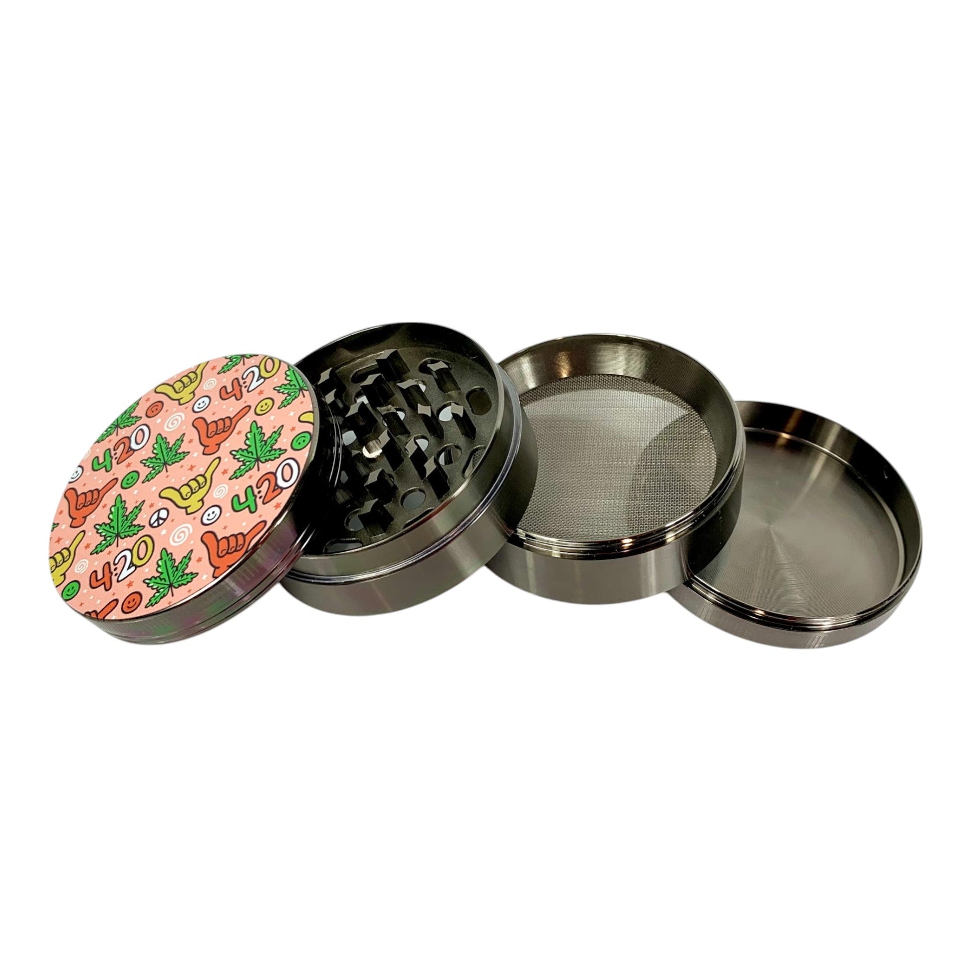 Peace 420 63mm 4 - piece Herb Grinder - The Bong Baron