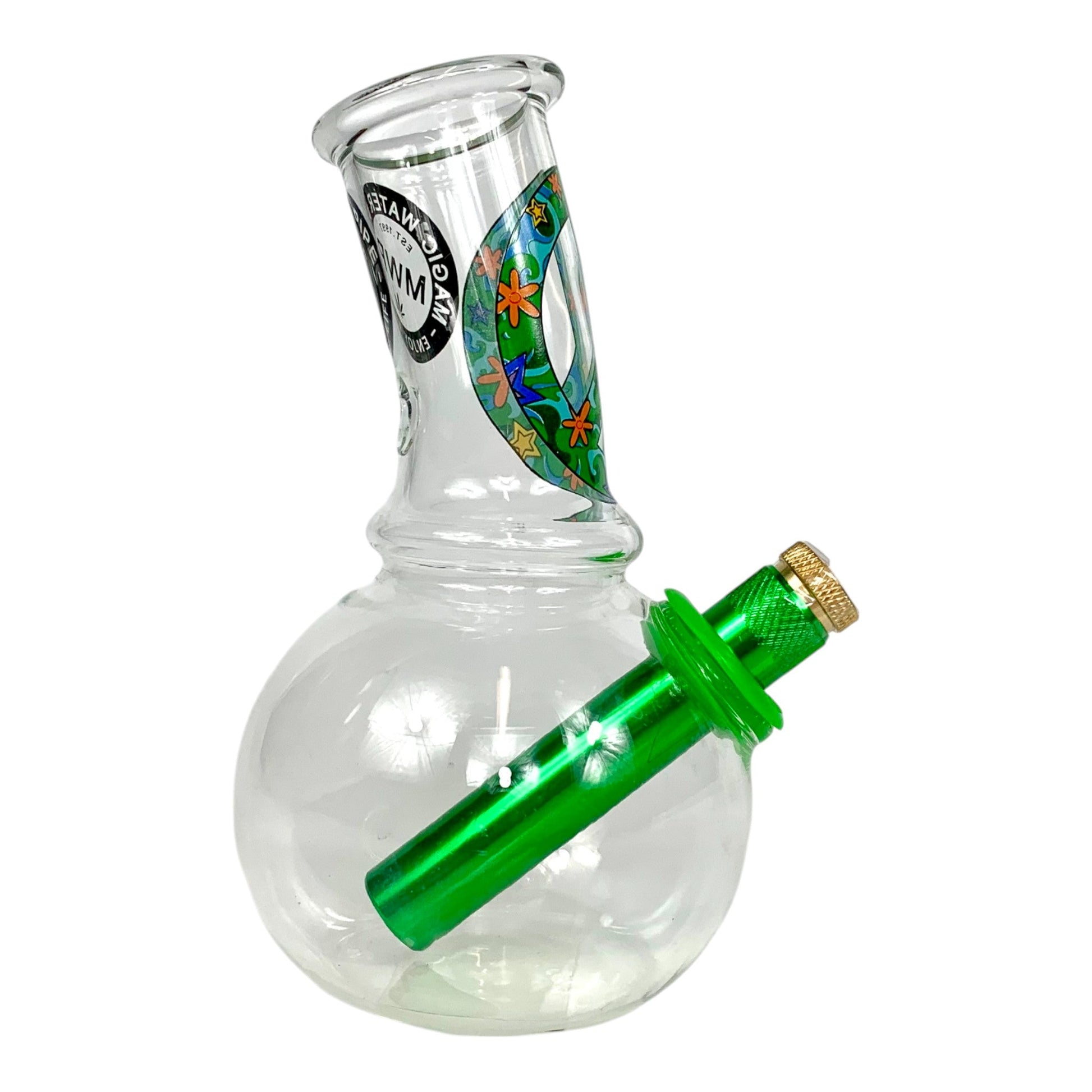 Peace Sign Bubble Bong 15cm Green - The Bong Baron