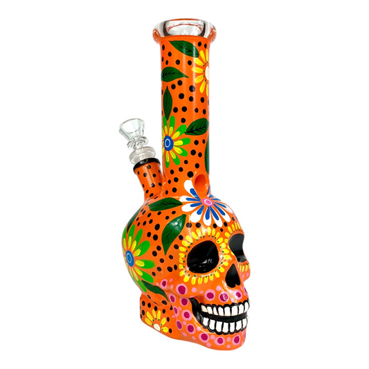 Phoenix 3D Flower Skull Bong 25cm - The Bong Baron