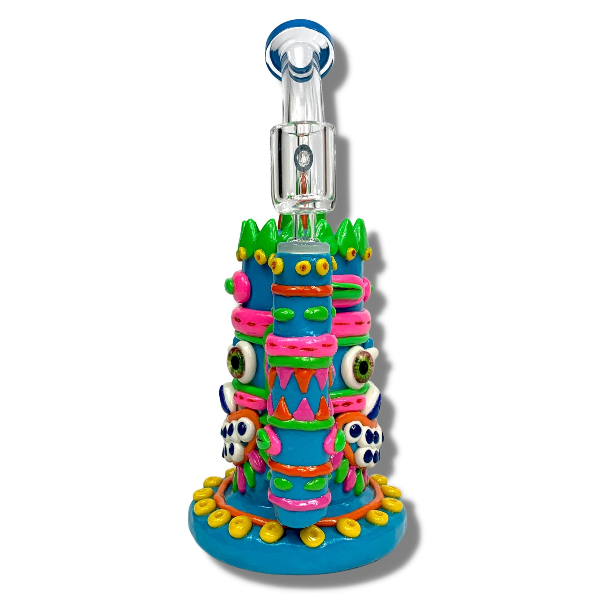 Phoenix Glass 3D Indian Chief Dab Rig Blue - The Bong Baron