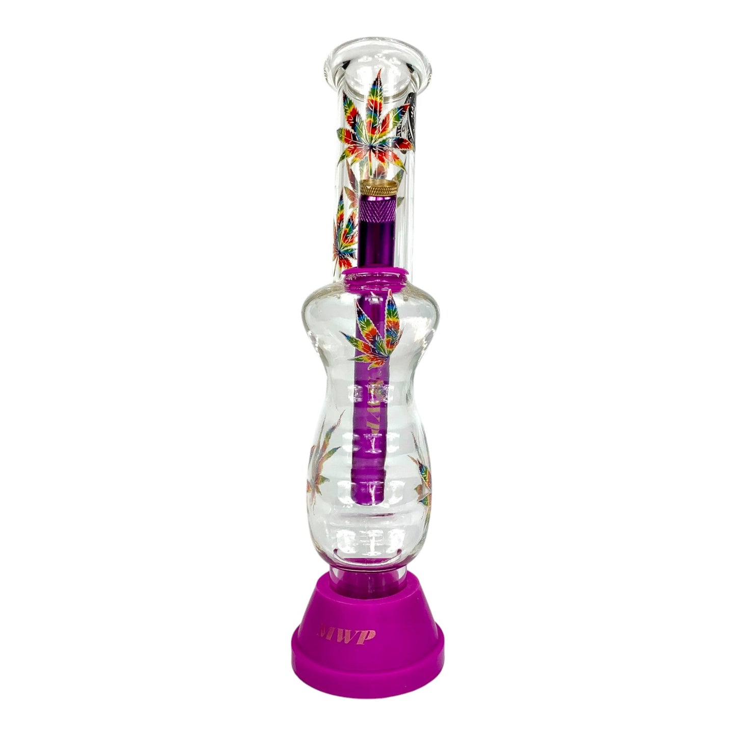 Rainbow Leaf Gripper Bong 30cm Pink - The Bong Baron