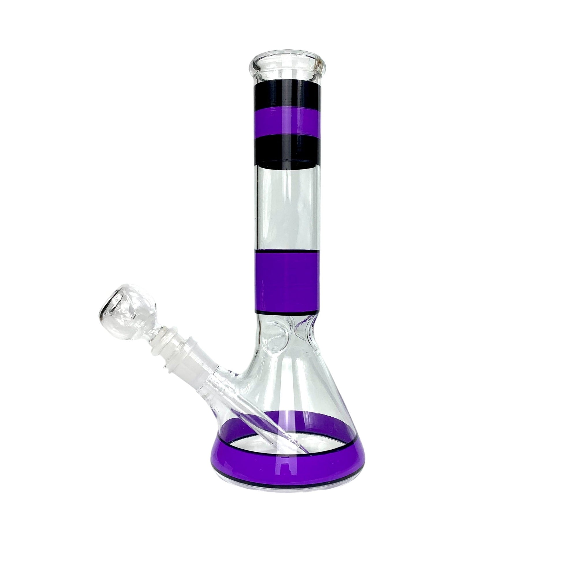 Triple Band Beaker Bong 25cm Purple - The Bong Baron