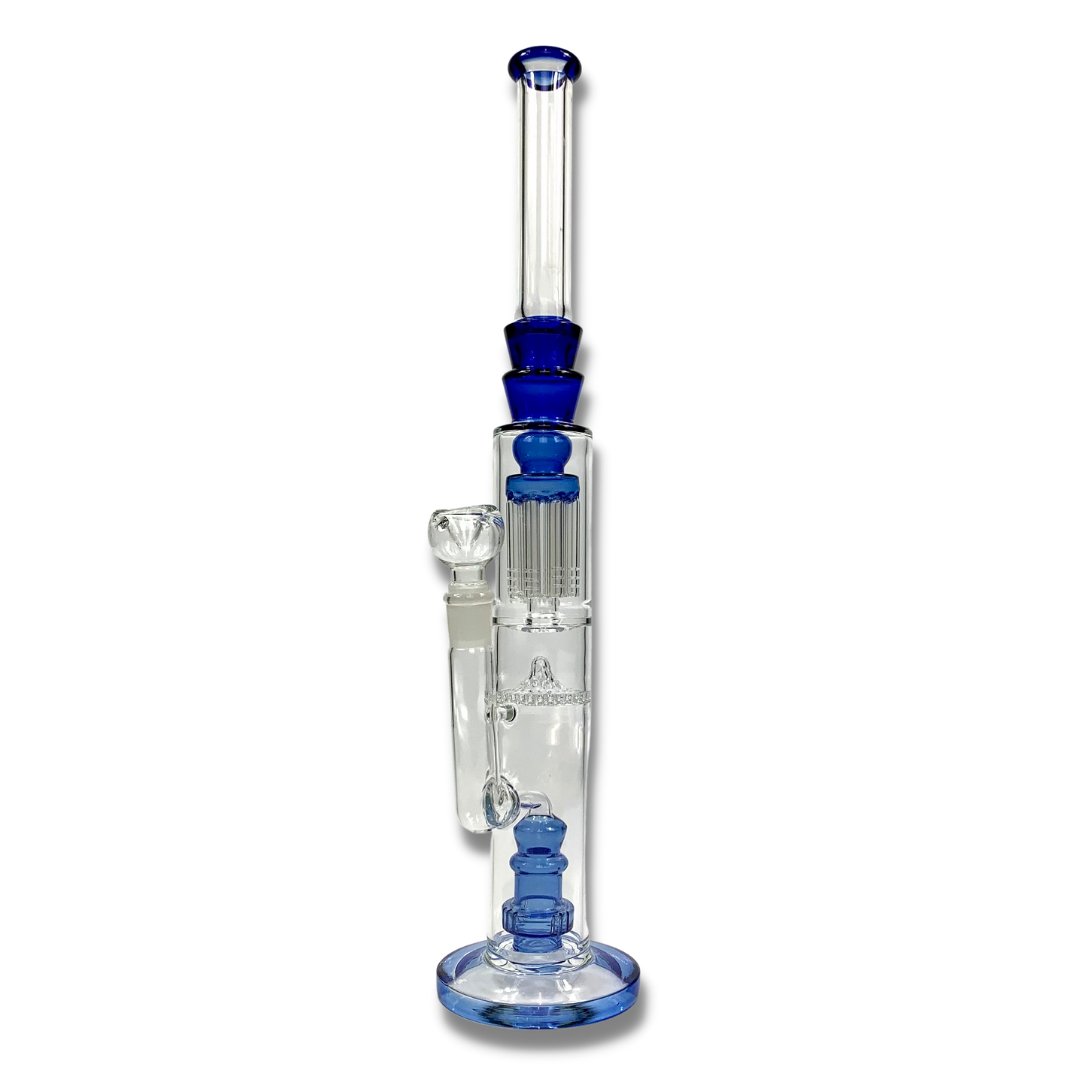 Triple Perc Straight Shooter 45cm Blue Sombrero Bong - The Bong Baron