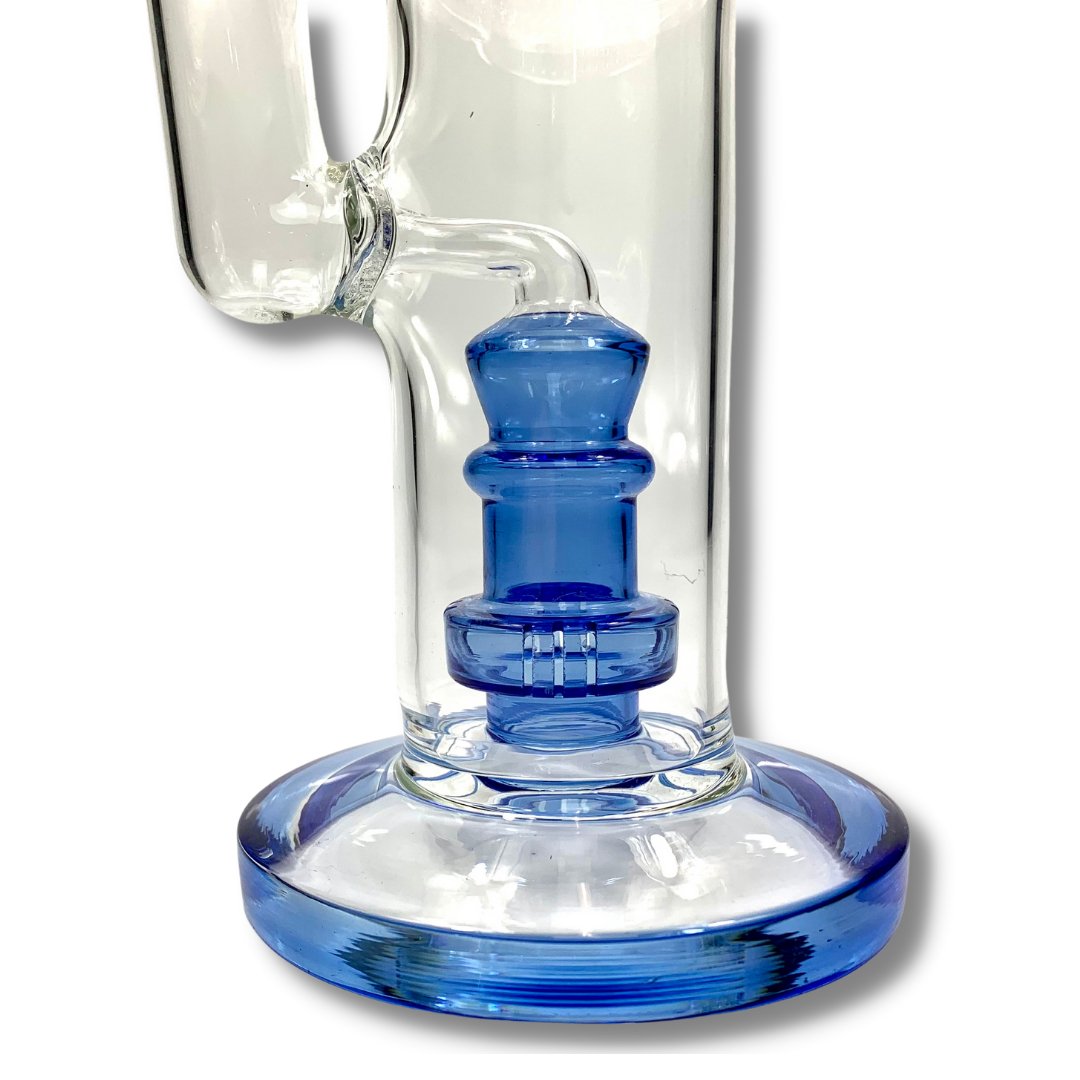 Triple Perc Straight Shooter 45cm Blue Sombrero Bong - The Bong Baron