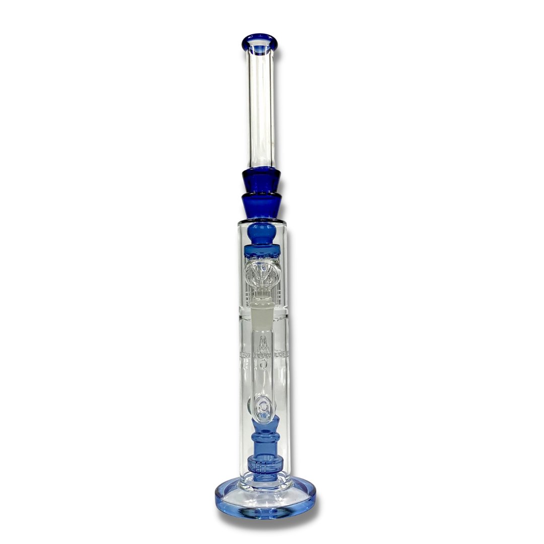 Triple Perc Straight Shooter 45cm Blue Sombrero Bong - The Bong Baron