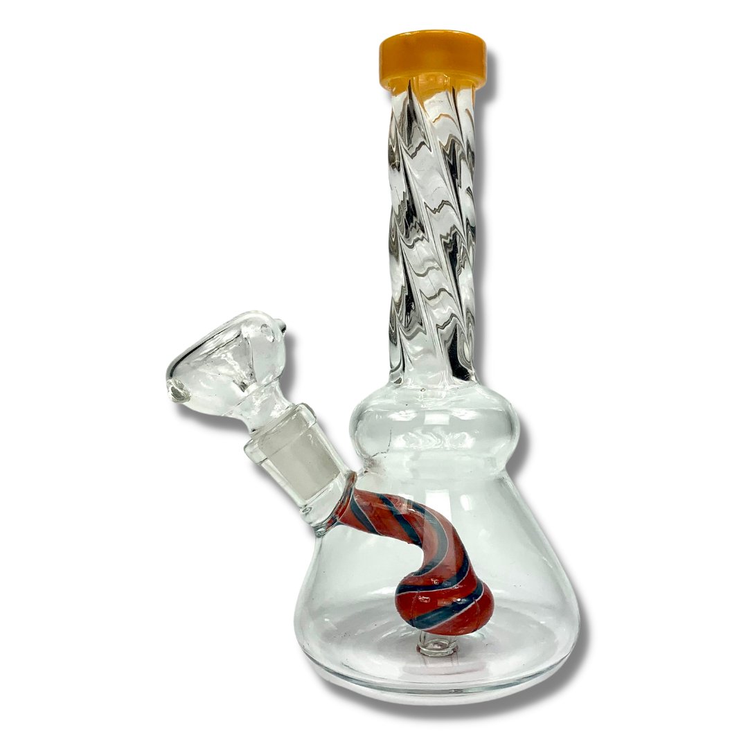 Twisted Neck Mini Bong 15cm Orange - The Bong Baron