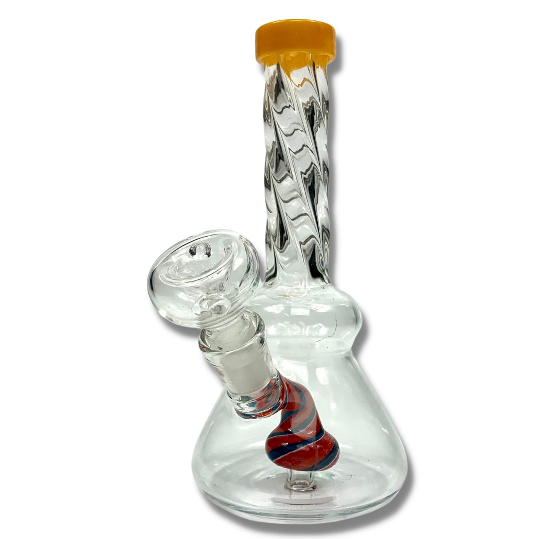 Twisted Neck Mini Bong 15cm Orange - The Bong Baron